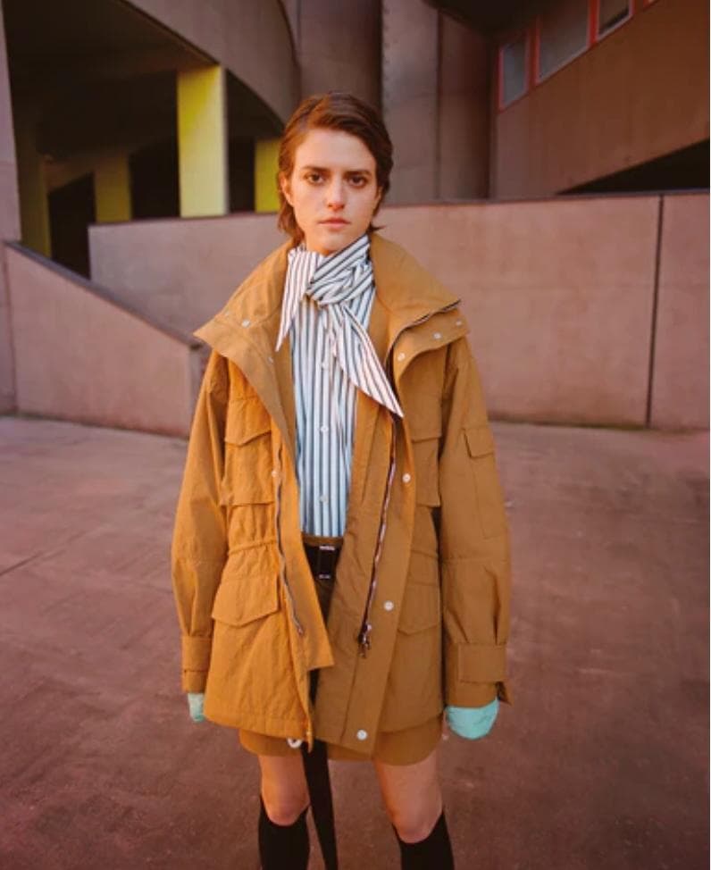 【新品】Plan C ストールドッキングノーカラーストライプシャツ 40