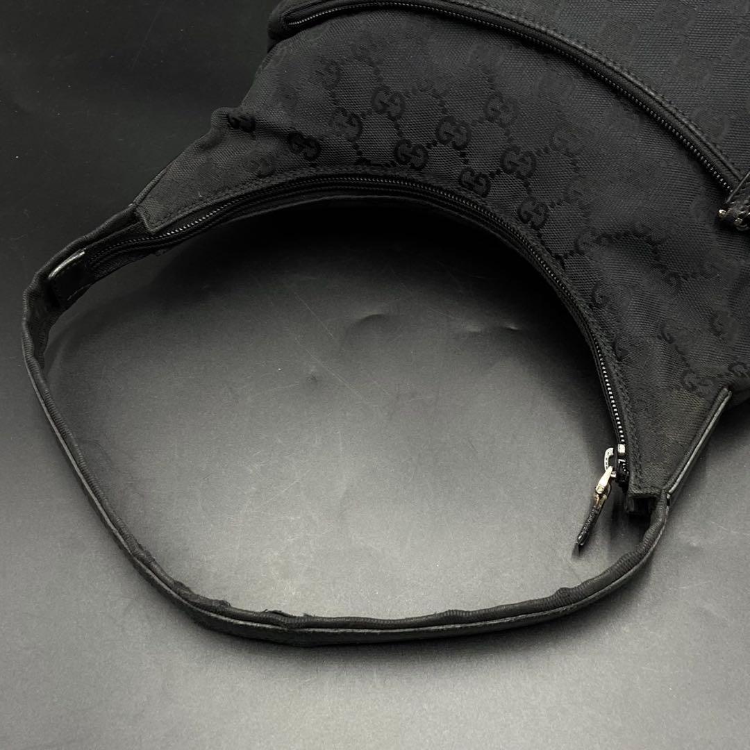 グッチ GG柄 ハンドバッグ ワンショルダー ブラック キャンバス