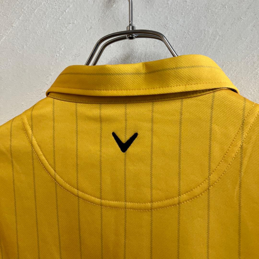 極美 callaway 袖プリント 長袖 ポロシャツ キャロウェイ