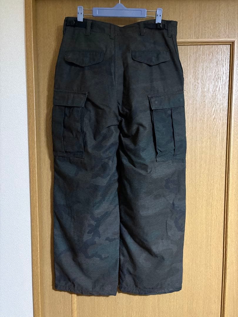米軍 M-65フィールドカーゴパンツ ウッドランド迷彩 BLACK染め S-R