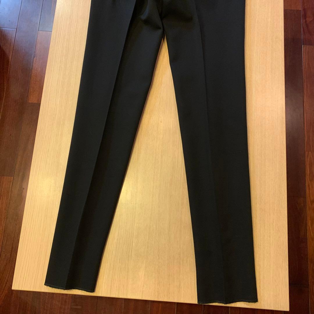 GUCCI【USED】ウエストレザー切替え スラックス 46 ブラック グッチ