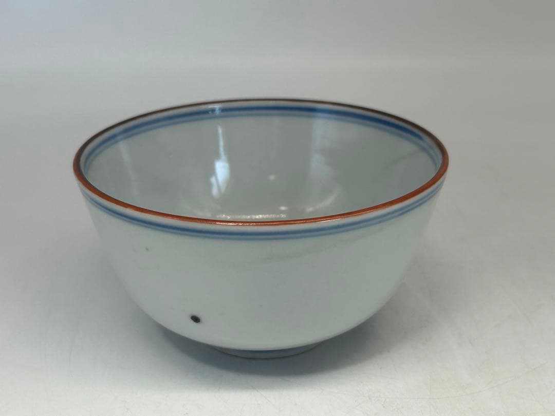 中国　染付　万暦年製銘　鹿紋お碗　送料込み0817