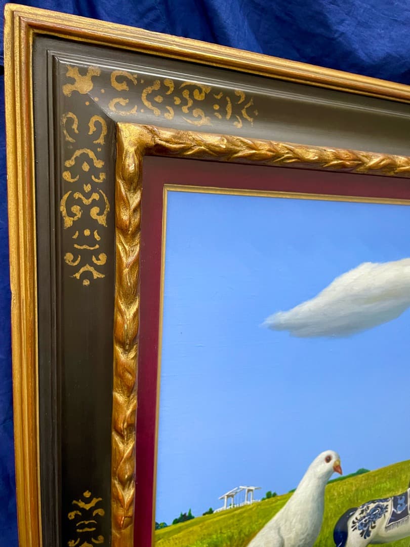 ◇不気味でファニーな世界観◆小松崎 邦雄『デルフトあたり』油彩 15号 共シール