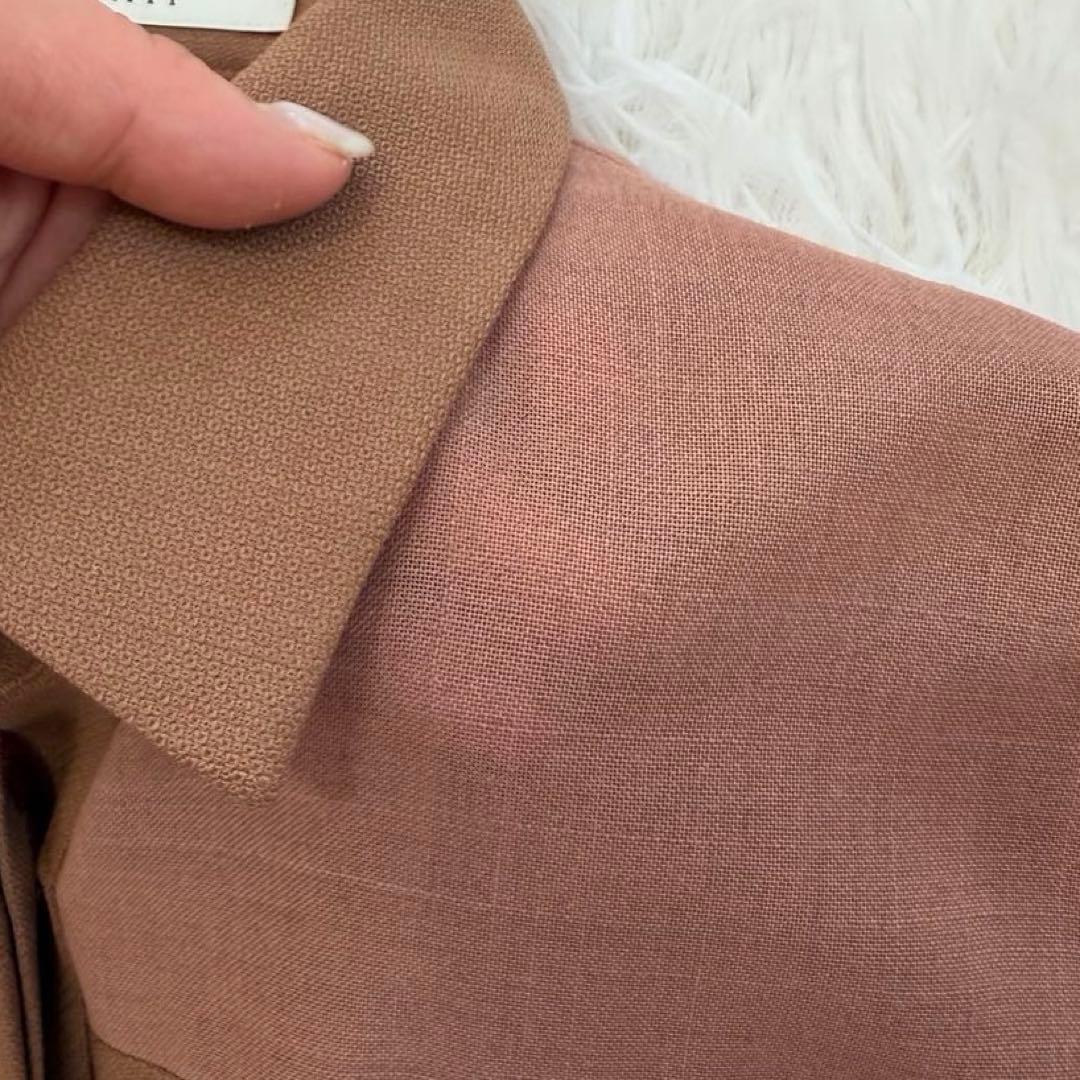 人気　24AW アナイ　シアーロングワンピース　シャツ　金ボタン　Aライン