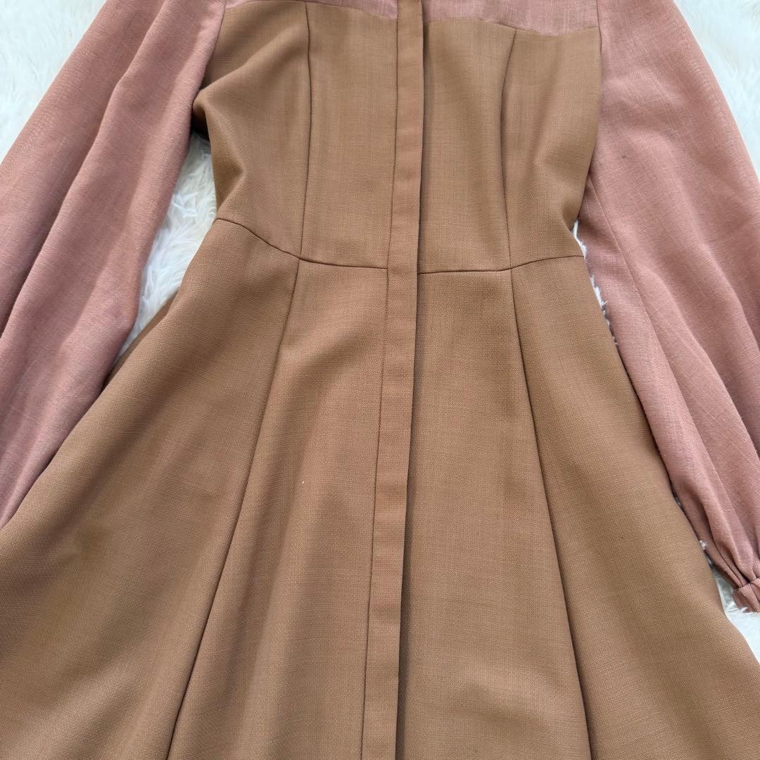 人気　24AW アナイ　シアーロングワンピース　シャツ　金ボタン　Aライン