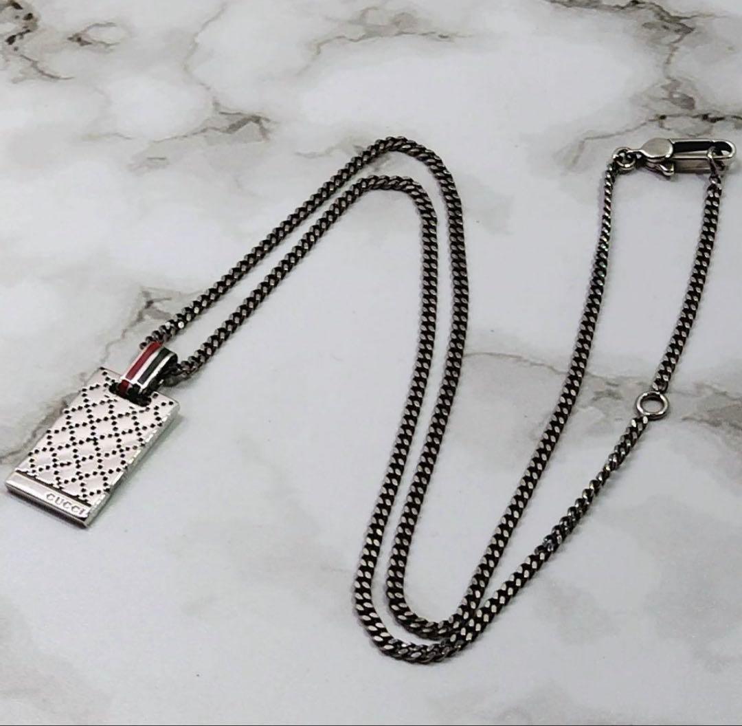 グッチ　GG シェリーライン　ディアマンテ　シマ　ネックレス　ペンダント　刻印