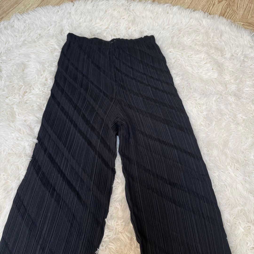 【美品】ISSEY MIYAKE プリーツプリーズ ワイドパンツ ブラック