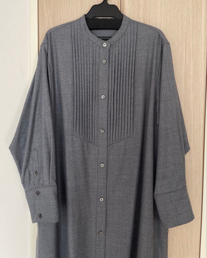 23区　大きいサイズ　44 ウールストレッチツイル ピンタック ワンピース　新品