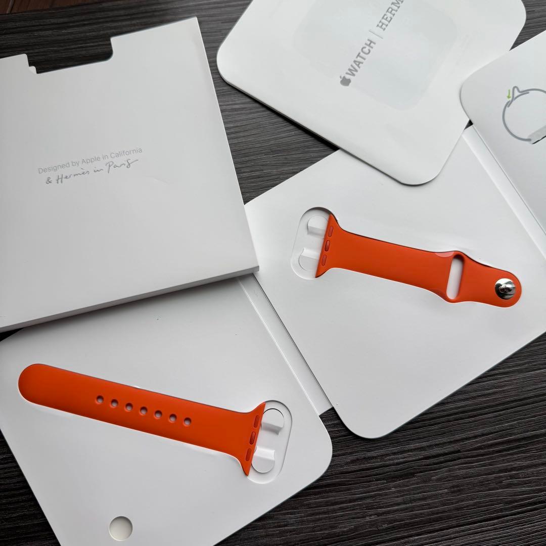 2621 ほぼ未使用　Apple Watch エルメス　オレンジ　ラバーバンド