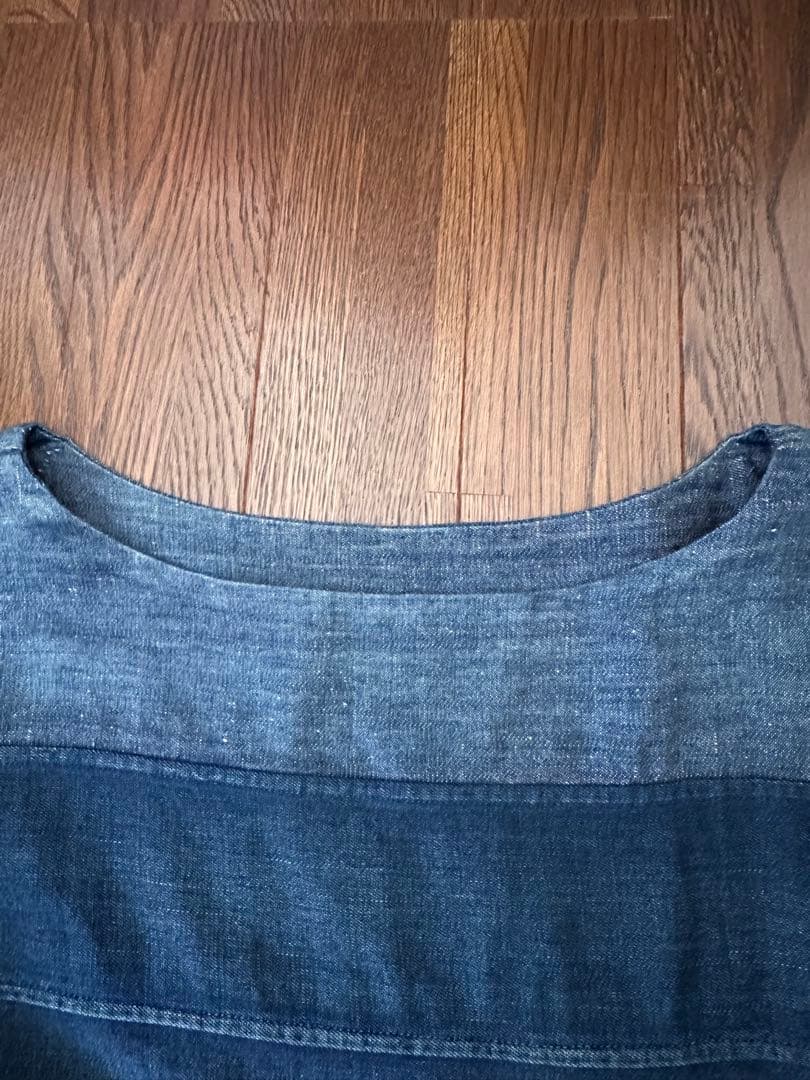 45R インディゴ パッチワーク グラデーション ワンピース