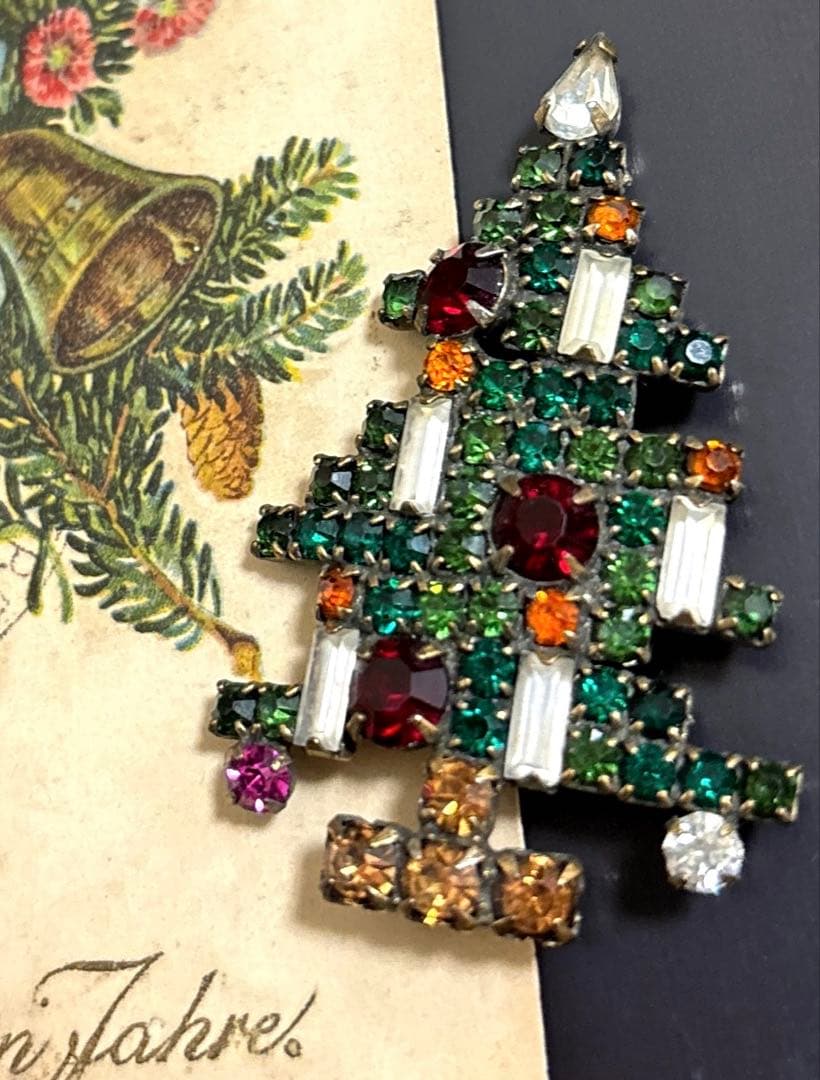 USA WEISS ヴィンテージブローチ Xmas Tree 5Candles