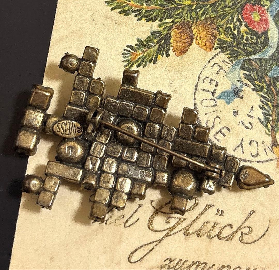 USA WEISS ヴィンテージブローチ Xmas Tree 5Candles