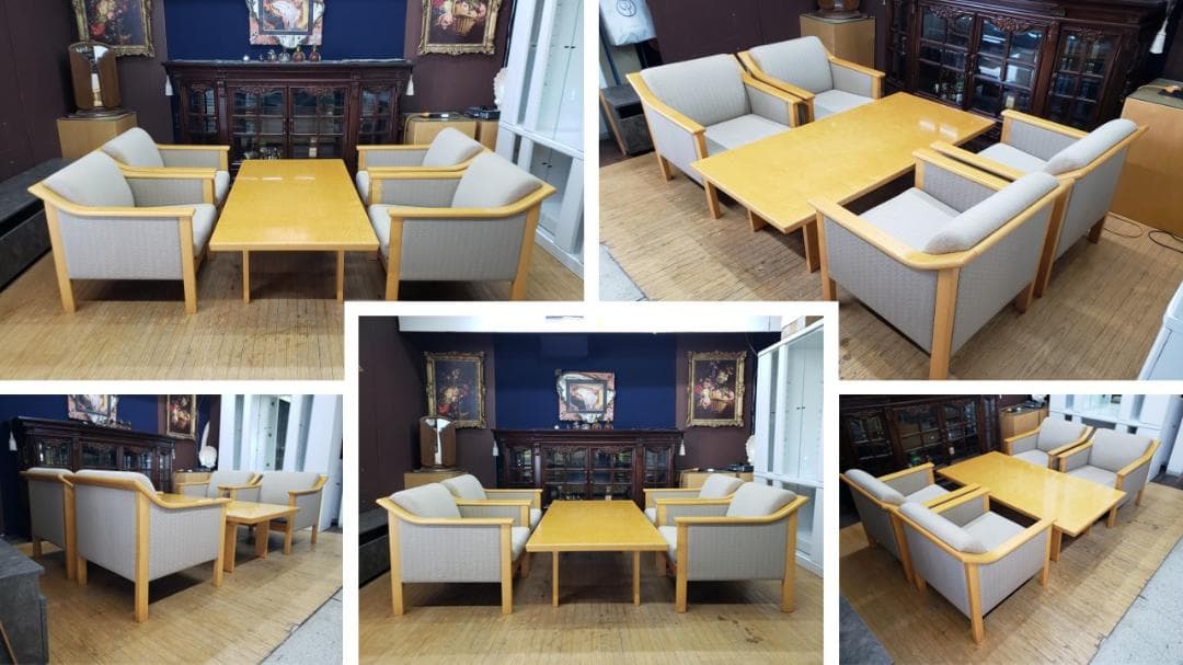 H1 ロブション　天童木工 応接５点セット