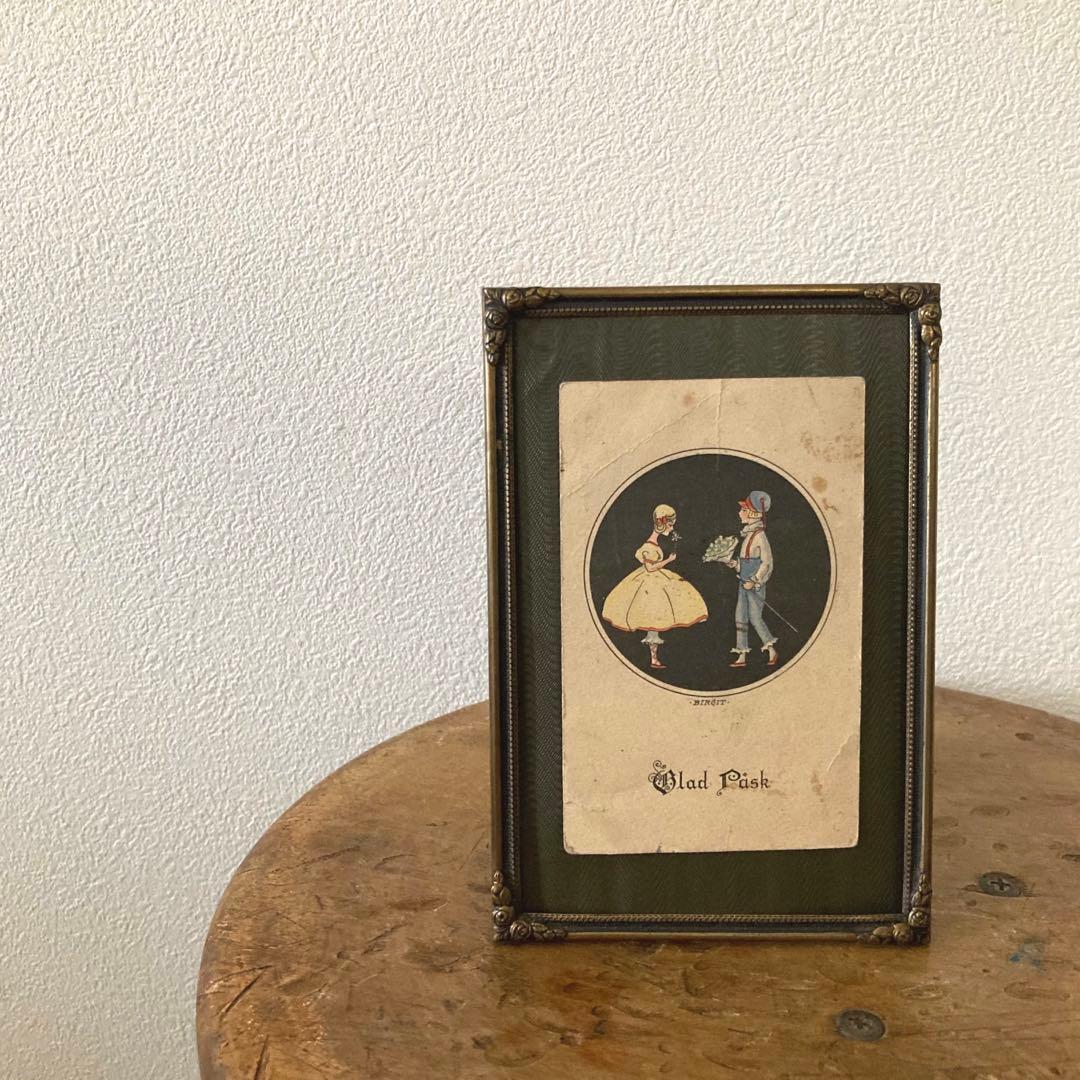 アンティークフレームG★1931年超希少なBIRGITアンティークミニカード入り