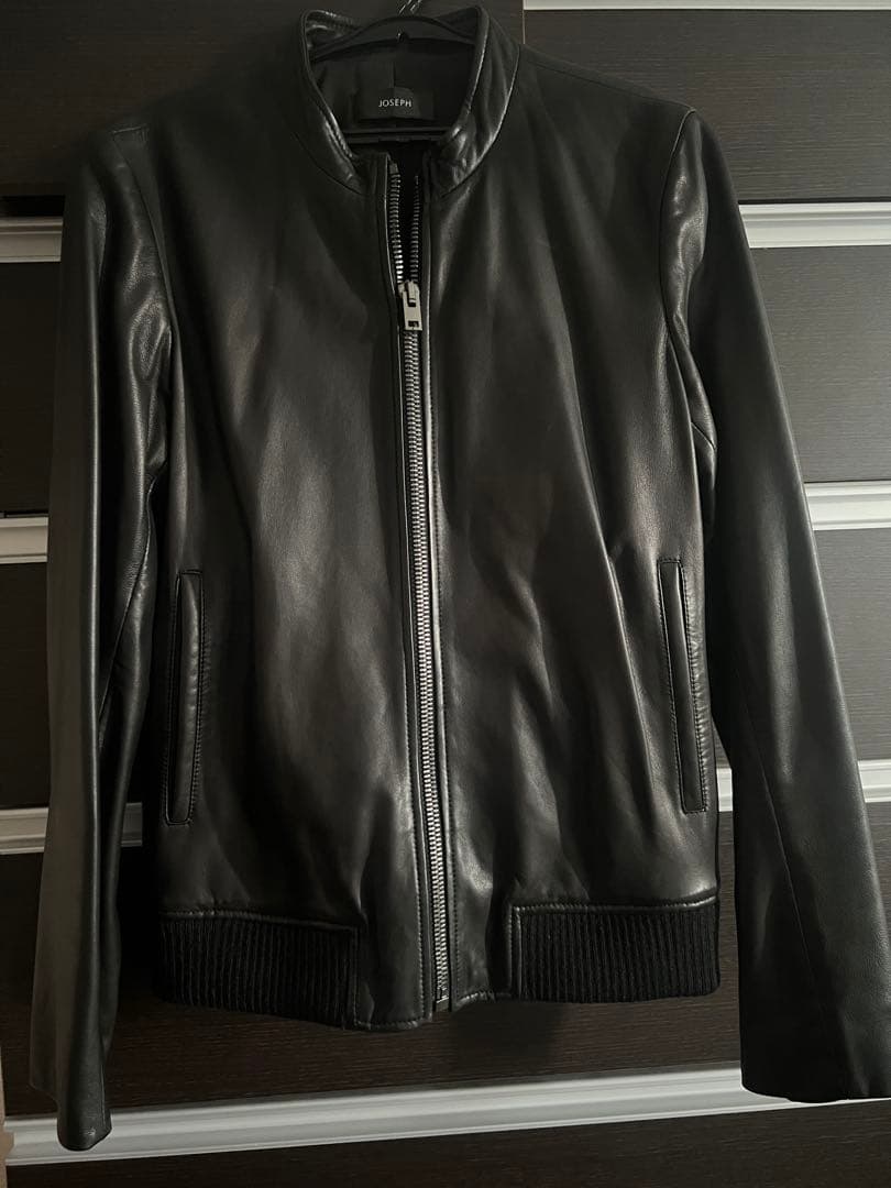 超美品JOSEPH ジョゼフ 黒 レザー ライダース革ジャン ジャケット 38