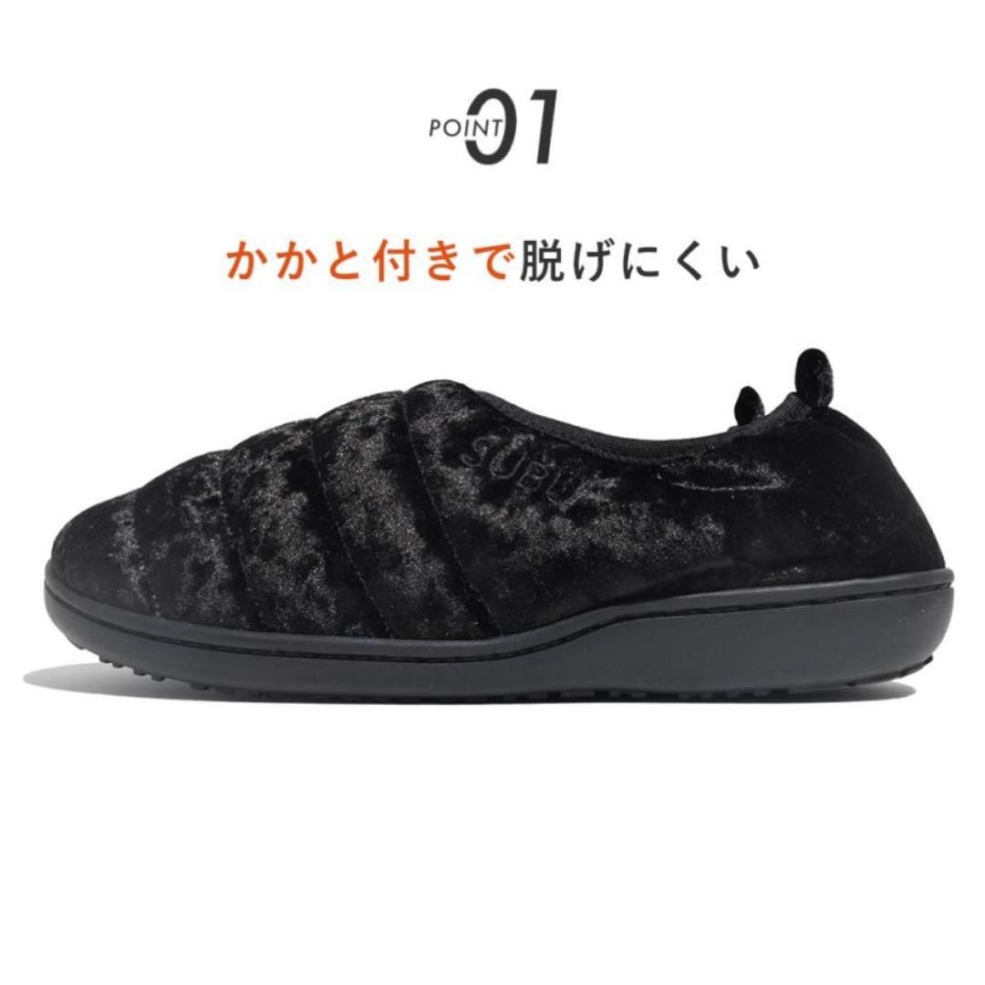 新品 SUBU スブ DOTS VAMP VELVET BLACK サンダル