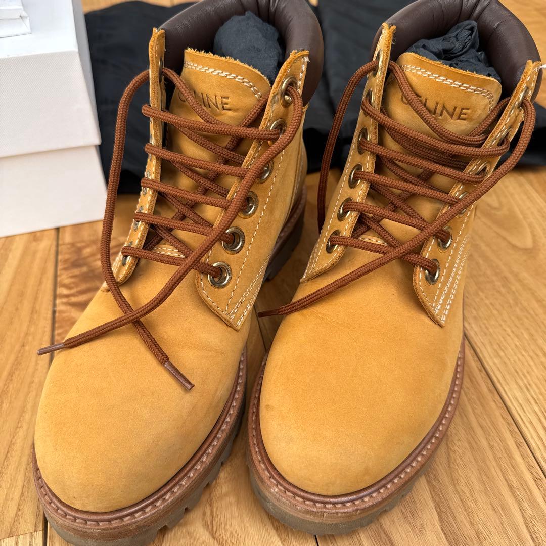 CELINE ブーツ ヌバック レースアップ