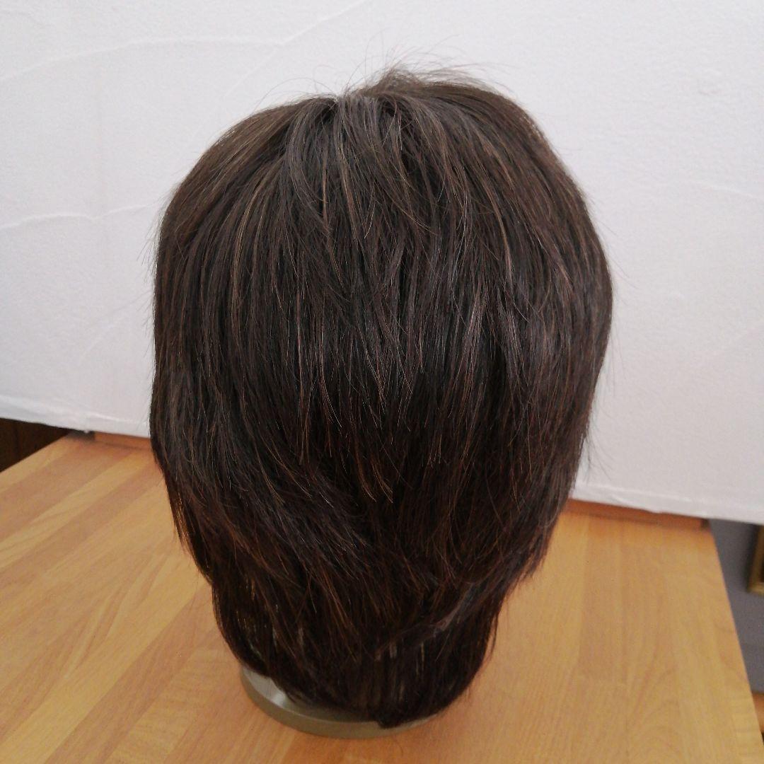 医療用スヴェンソンウィッグ人毛ミックス人工皮膚付きショートブラウン