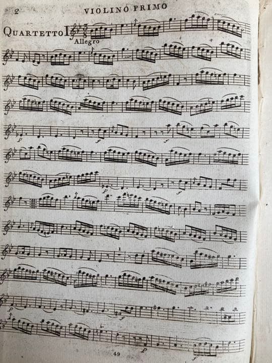 ヴァンハル：６つの異なった作品からの弦楽四重奏曲集（1775）