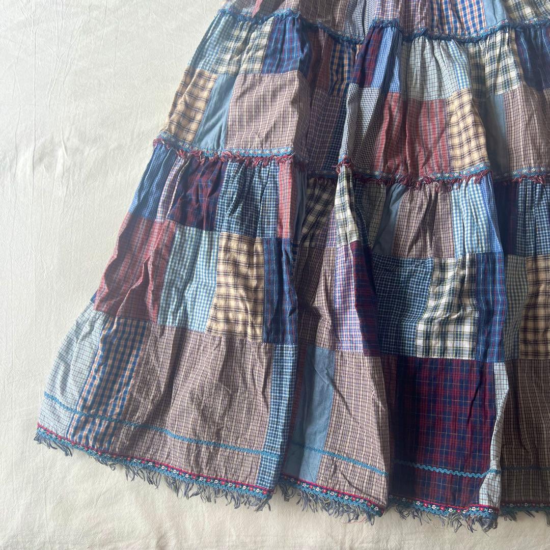 【高級】PINK HOUSE ワンピース フーディ チェック ブルー デザイン◎