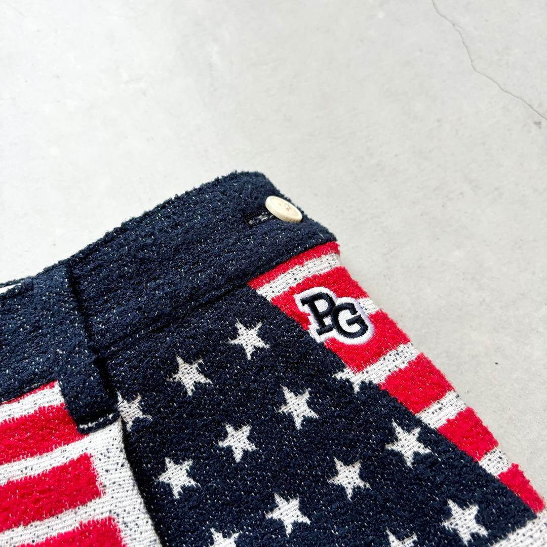 【美品】PEARLY GATES パーリーゲイツ 星条旗柄 スカート ペチコート