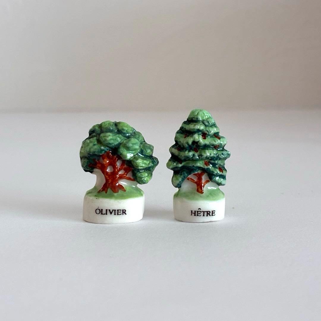 フランスの樹木　フェーブ　ヴィンテージ　フランス　陶器　ミニチュア　置物