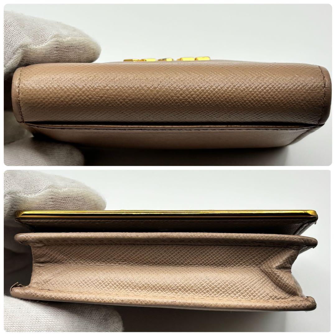 プラダ ベージュ 名刺入れ サフィアーノ カードケース PRADA