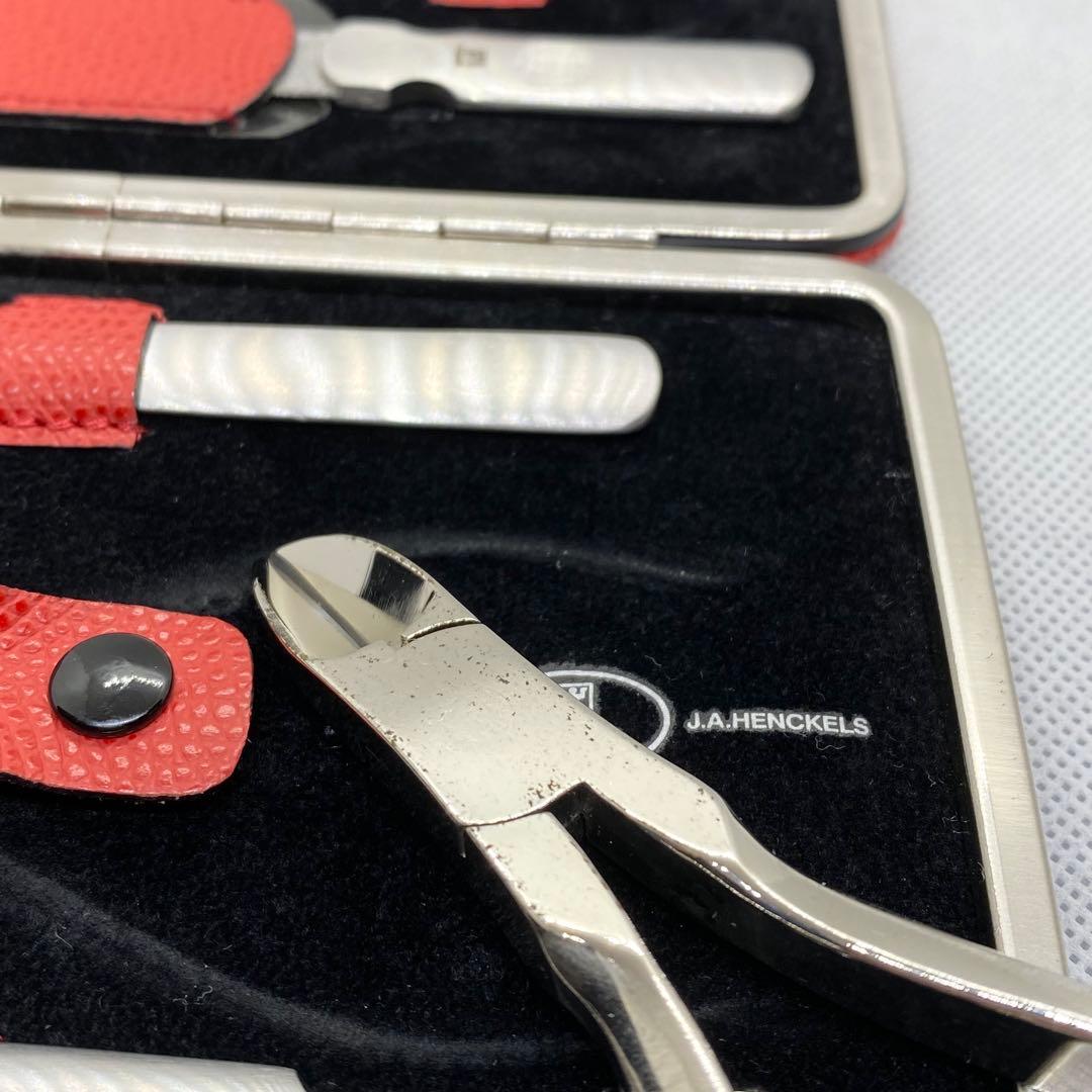 【希少】ZWILLING 最上位ライン Twinoxネイルケアセット 赤レザー