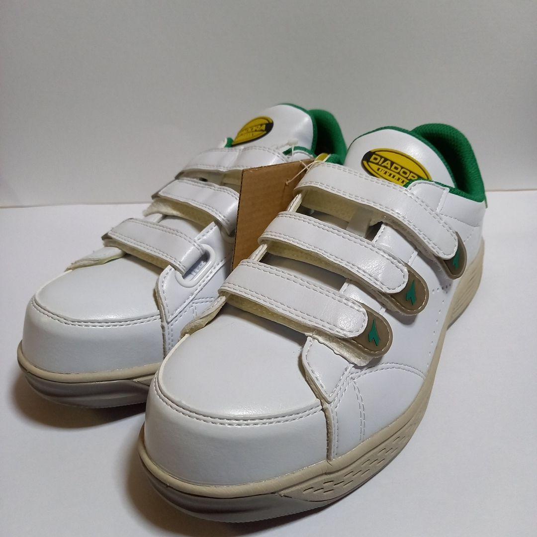 DIADORA ユーティリティー安全靴 ホワイト/グリーン ベルクロ　販売終了品