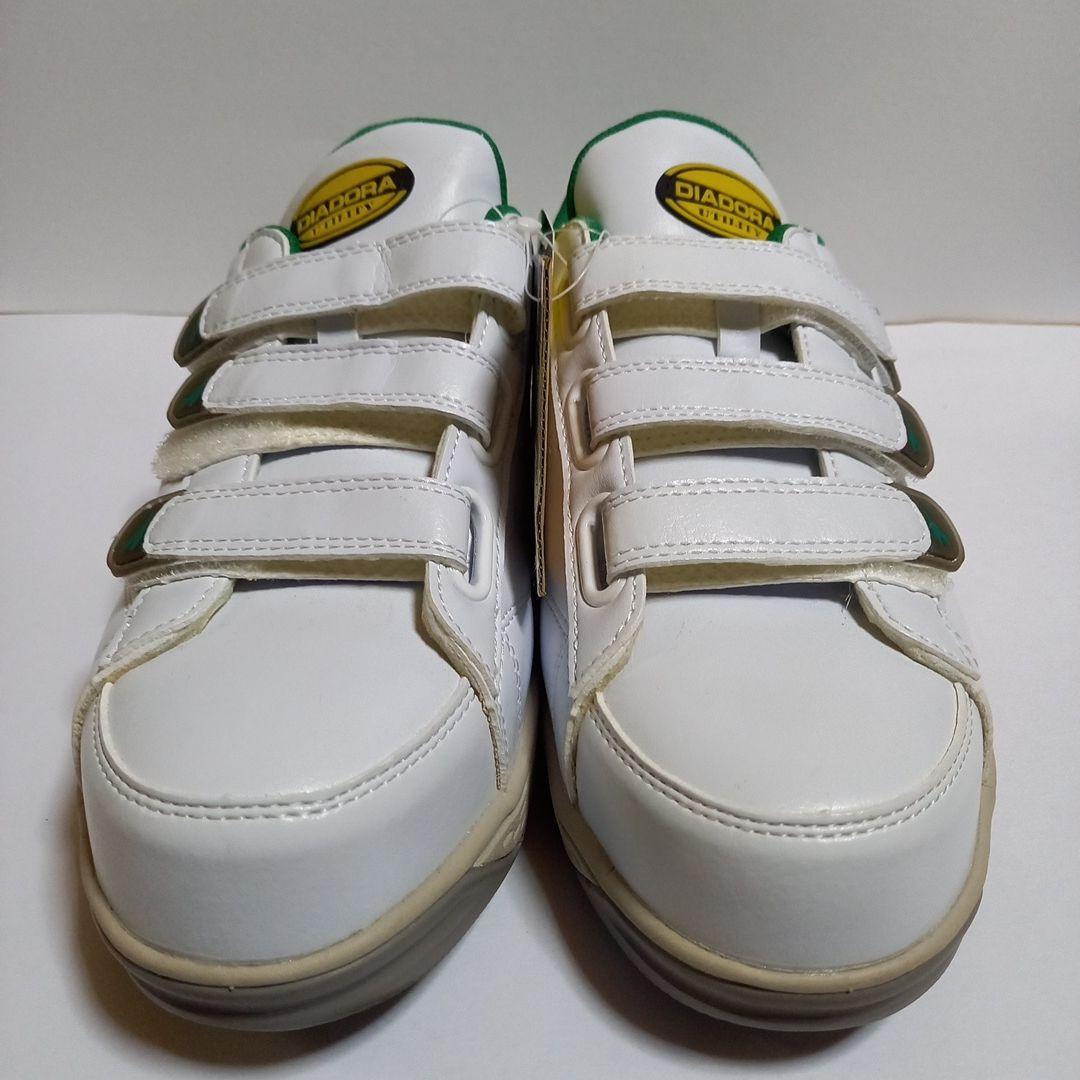 DIADORA ユーティリティー安全靴 ホワイト/グリーン ベルクロ　販売終了品