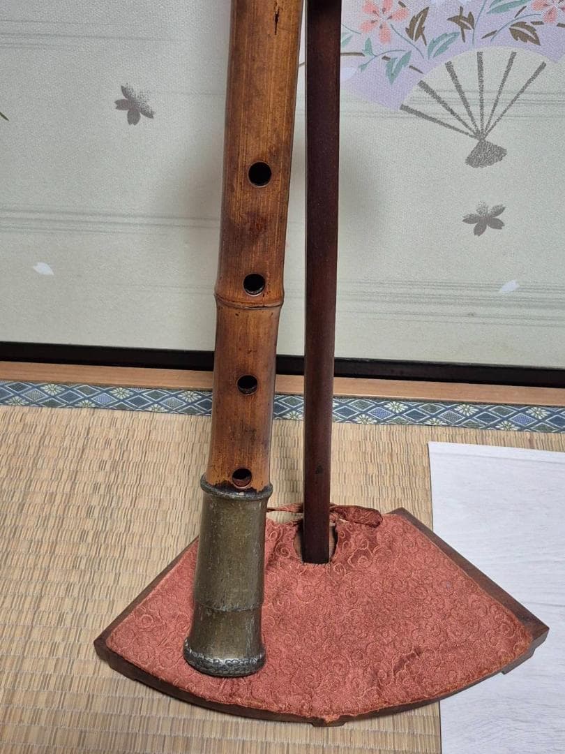 尺八　全長55.5cm 地無　延べ管　一尺九寸　銘無