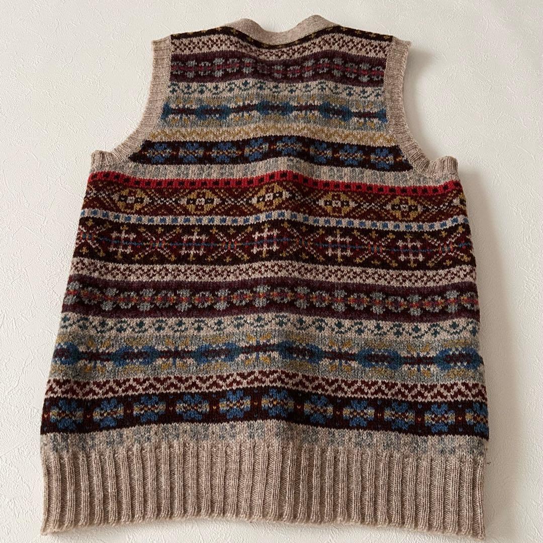 ジャミーソンズ Jamieson’s ニットベスト スコットランド製 総柄