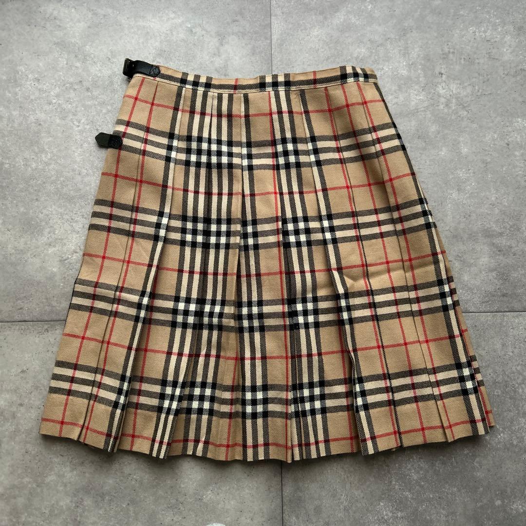 BURBERRY ノバチェック　プリーツ　スカート　ウール　Y2K