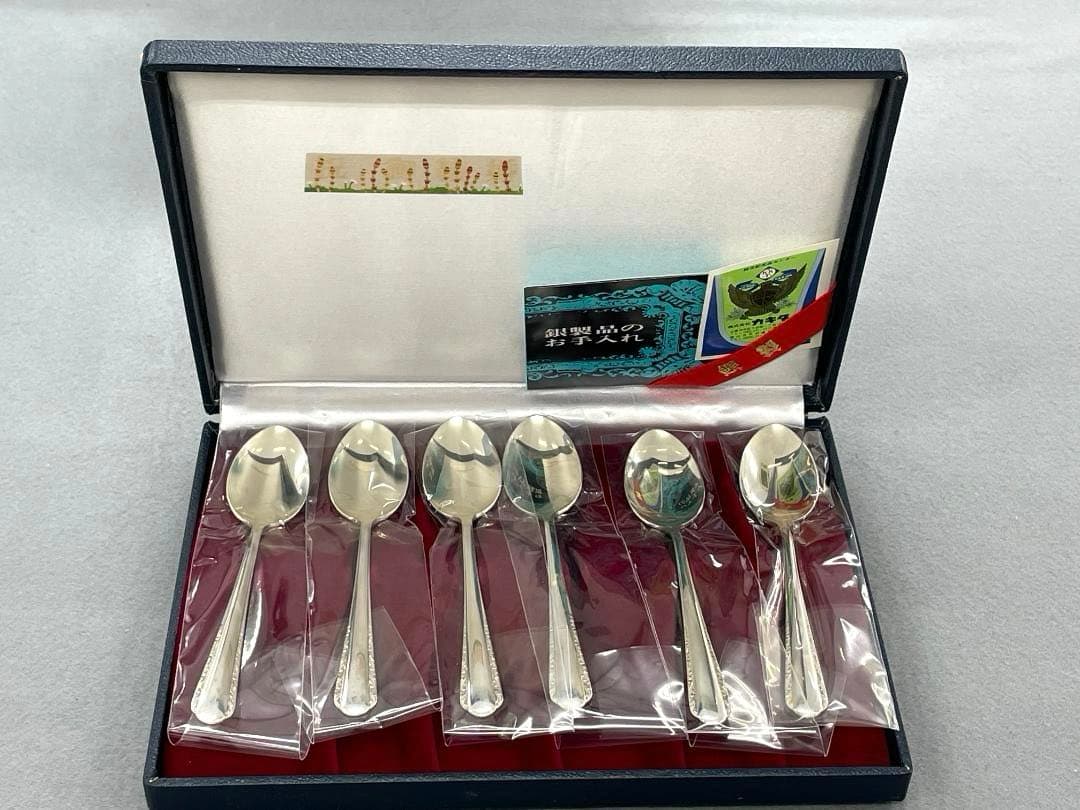 【未使用】銀スプーン　６本、YAMACO AZUMA 山崎金属　６本　計１２本