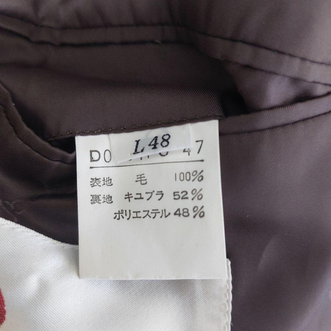 Papas ハリスツイード テーラードジャケット ブラウン系 Lサイズ