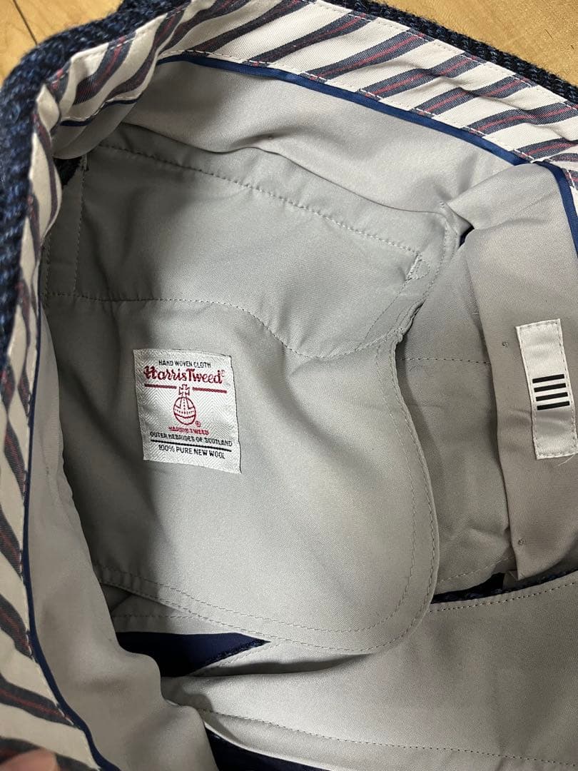 SUITS SELECT ハリスツイード ダークブルーヘリンボーン スラックス