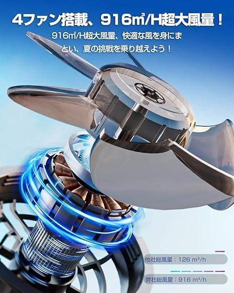 Inspvllu 空調作業服 長袖 ファンバッテリーセット　XLサイズ グレー