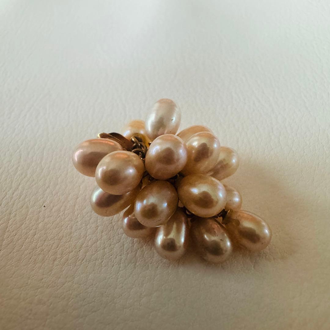 【真由美記事】パール 本真珠 ペンダントトップ K18 葡萄モチーフ