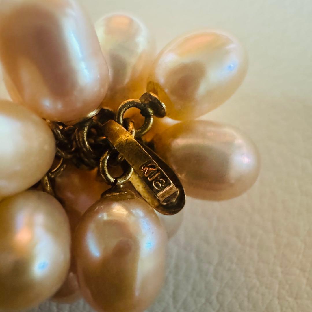 【真由美記事】パール 本真珠 ペンダントトップ K18 葡萄モチーフ