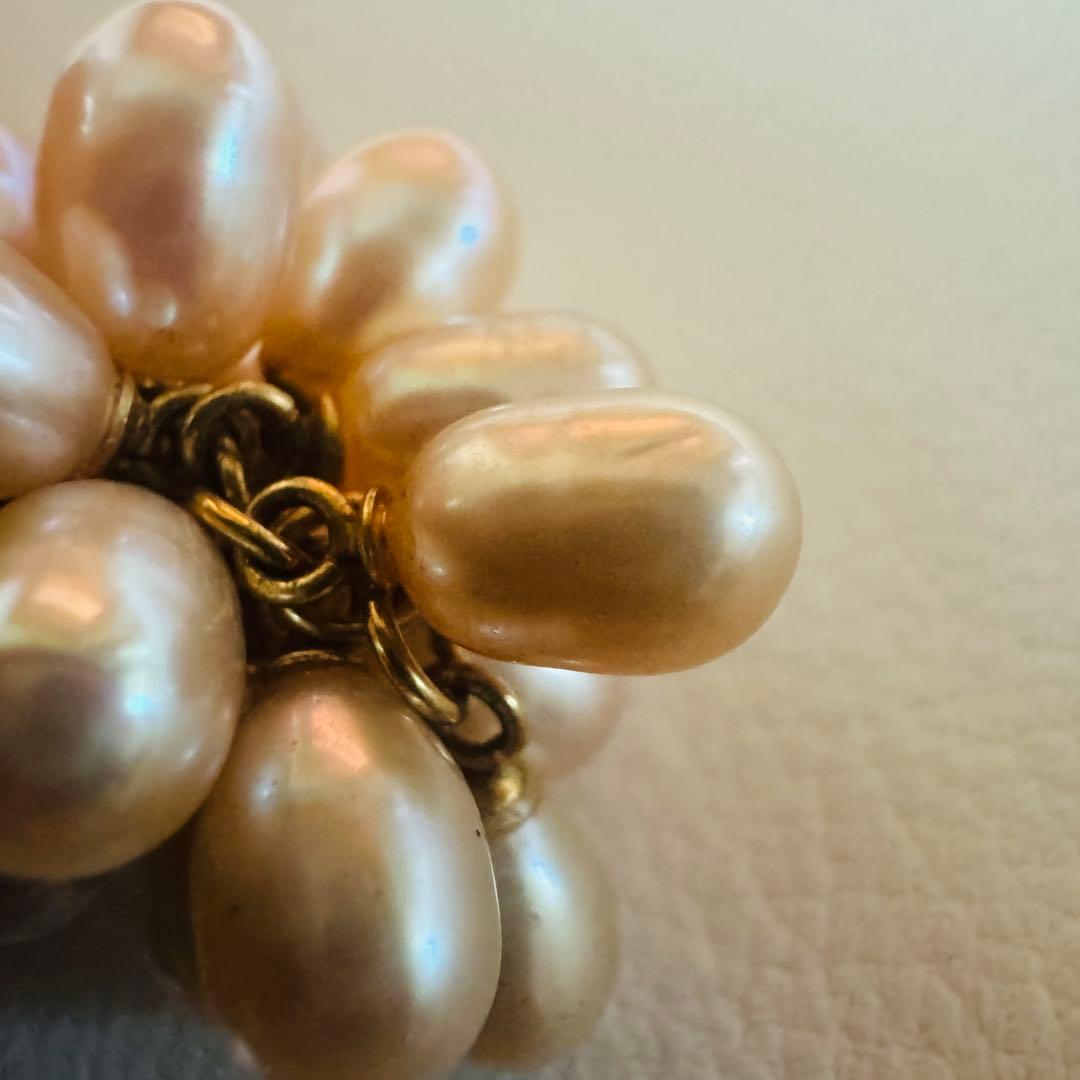 【真由美記事】パール 本真珠 ペンダントトップ K18 葡萄モチーフ