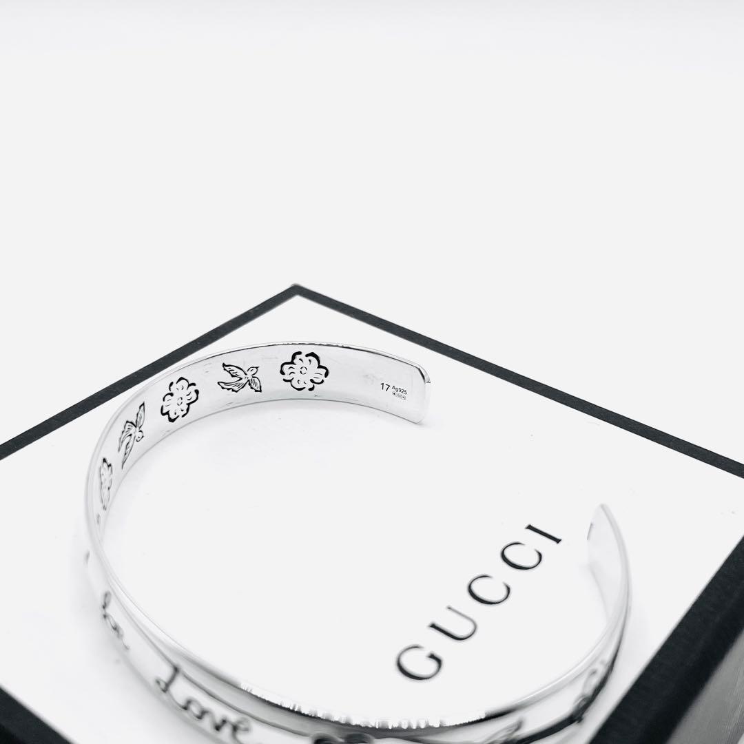 【超美品】GUCCI バングル　ブレスレット　フォーラブ　現行　シルバー　925