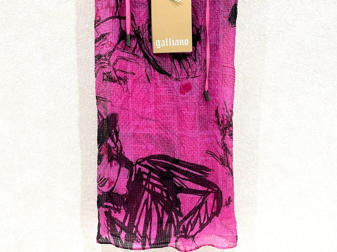 h832 新品　希少　ジョンガリアーノ　プリント　フリル　キャミソール　イタリア