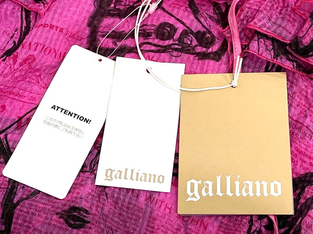 h832 新品　希少　ジョンガリアーノ　プリント　フリル　キャミソール　イタリア