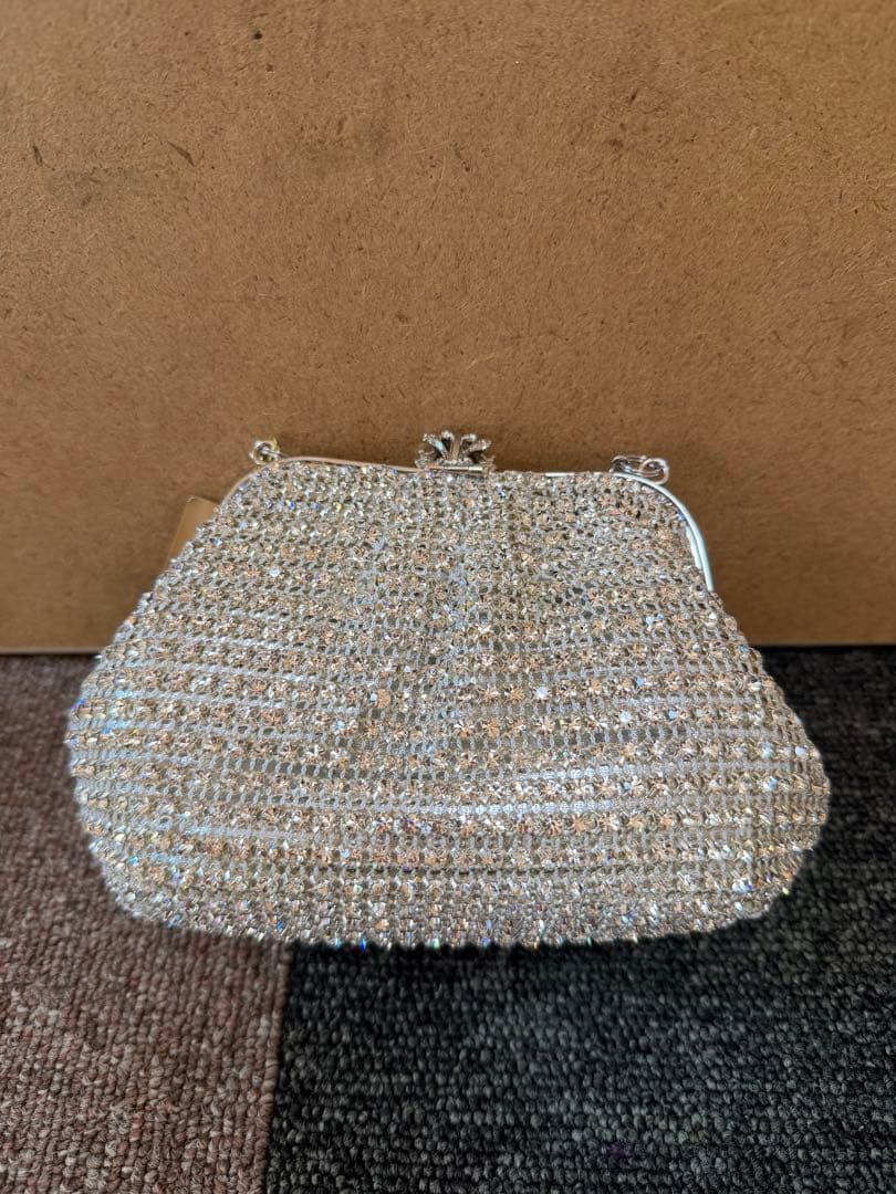 新品未使用 Symphonie 高級ラインストーン パーティーバッグ シルバー