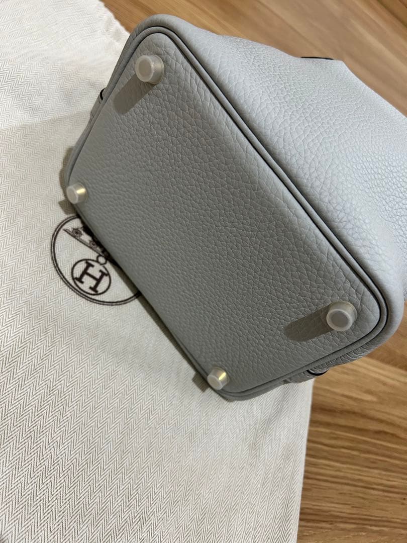 エルメス　ピコタン　pm ゴールド金具　美品　ブルーパール×ゴールド