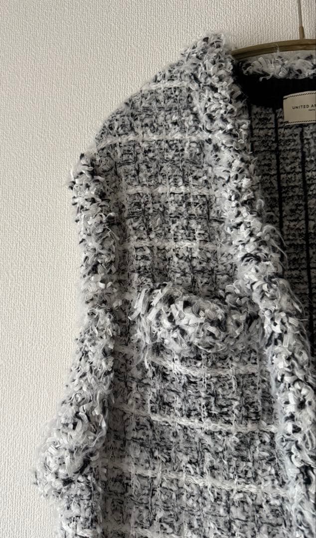 最終SALE【ユナイテッドアローズ】Vネック ミックスチェックツイードベスト