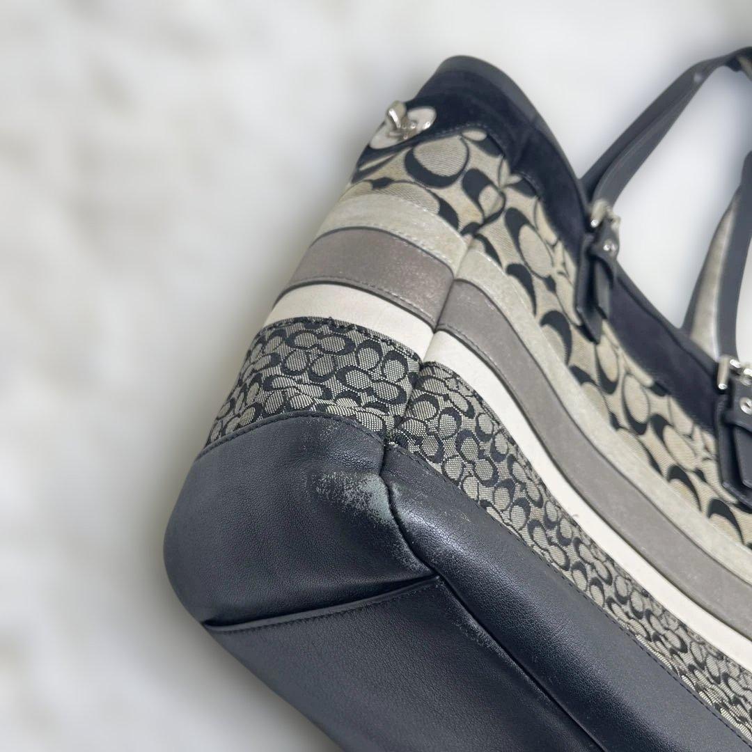 良品 COACH コーチ トートバッグ シグネチャー ブラウン 11529