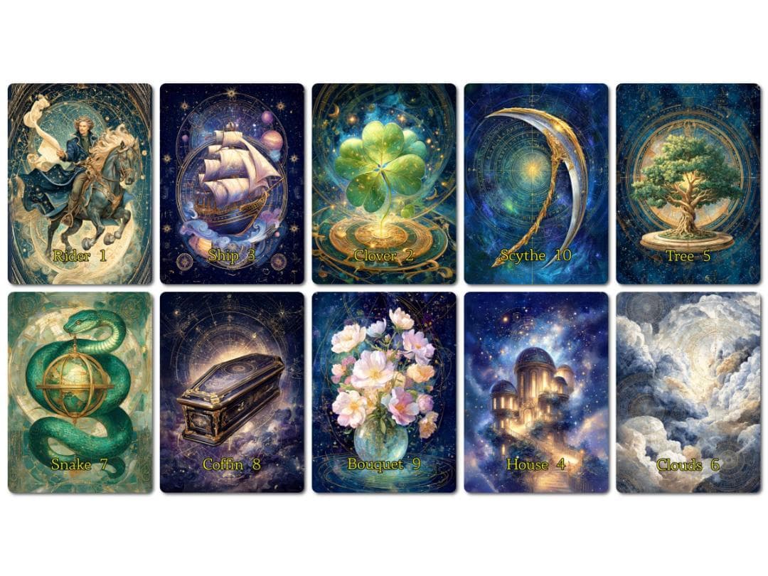 【正規品ルノルマンカード】超美麗デッキ✨海外インディーズ✨宇宙の星図のルノルマン