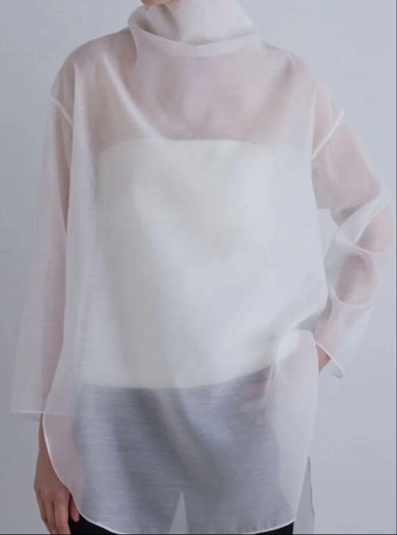 ルフィル　ハイネックシアーブラウス　ルフィル　ワンピース　バックジップ