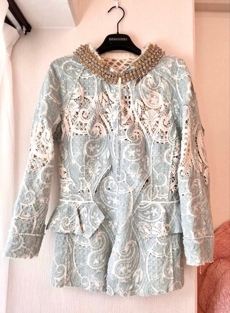 エルマンノシェルヴィーノコレクションデニムジャケット40エルマノシェルビーノ